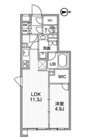 ALTERNA祐天寺オルタナ祐天寺(1LDK/2階)の間取り写真