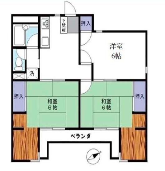あすかレジデンス仲六郷(3DK/4階)の間取り写真