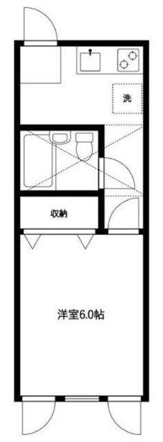 ウイング古屋(1K/2階)の間取り写真