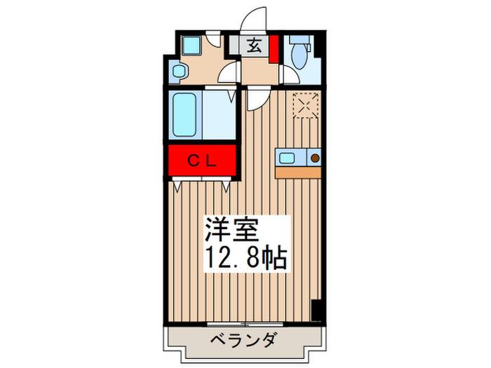 ピアヒルズ市川堀之内(ワンルーム/5階)の間取り写真