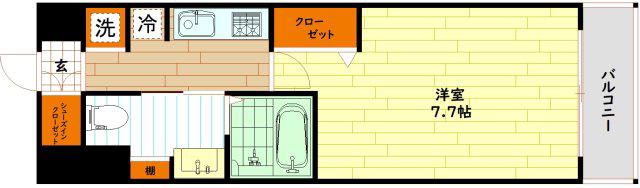 URBANLINK森小路駅前(1K/7階)の間取り写真