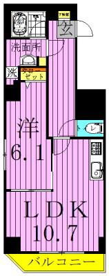 グランフォース綾瀬Ⅱ(1LDK/4階)の間取り写真
