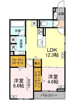 LUMORIA(2LDK/3階)の間取り写真