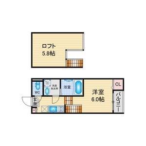 ハーモニーテラス上小田井V(1K/1階)の間取り写真