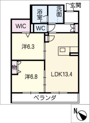 STRAHL(2LDK/1階)の間取り写真