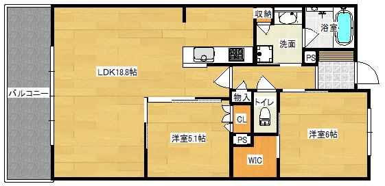 ファインレジデンス住道駅前(2LDK/12階)の間取り写真