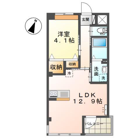 モンテ・スリーズ(1LDK/3階)の間取り写真