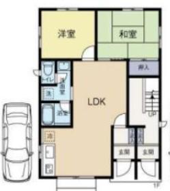 東村山アパート(2LDK/1階)の間取り写真