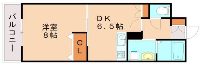 セントロイヤル(1DK/3階)の間取り写真