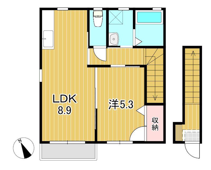 メゾンこまおうII(1LDK/2階)の間取り写真