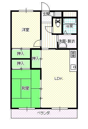 サーフェス上京面(2LDK/3階)の間取り写真