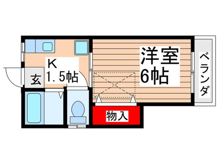 日乃出コーポ(1K/2階)の間取り写真