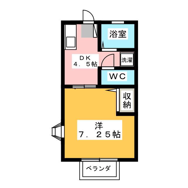 コーポ木崎(1DK/1階)の間取り写真