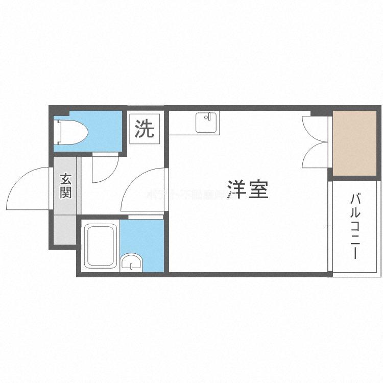 ナニワIII番館(1K/4階)の間取り写真