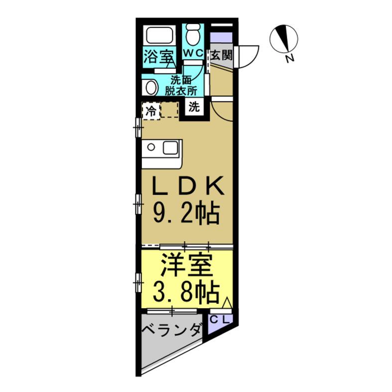 DIMOLTO新舞子(1LDK/3階)の間取り写真