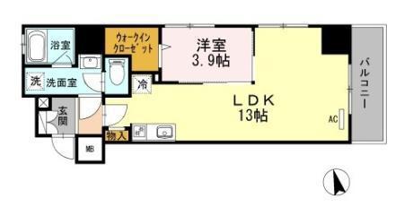 LA WALEAINA(1LDK/9階)の間取り写真