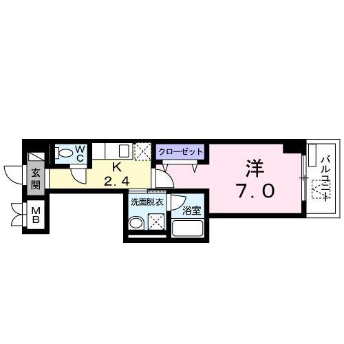 コライユ常盤(1K/1階)の間取り写真
