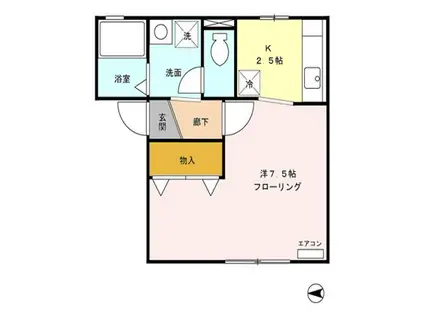 メゾン総社(1K/2階)の間取り写真