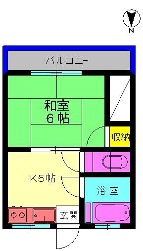 コーポ久保田(1K/1階)の間取り写真