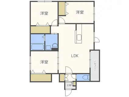 サンアイローヤル19(3LDK/3階)の間取り写真