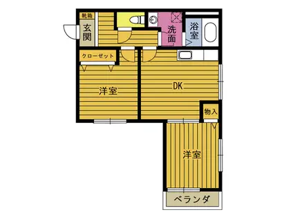 コスモあべ(2DK/2階)の間取り写真