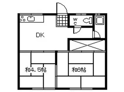 泉アパート(2DK/2階)の間取り写真