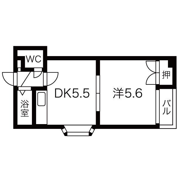 プチみずき(1K/2階)の間取り写真