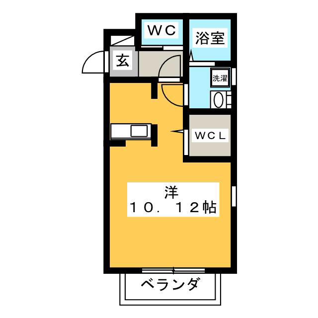 VILLA BURANDOLU(ワンルーム/1階)の間取り写真
