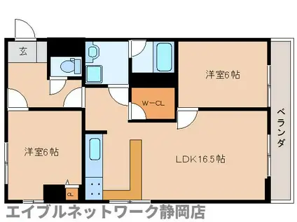 MAISON DE CALM(2LDK/1階)の間取り写真