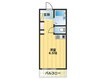 リリカル戸塚(ワンルーム/1階)の間取り写真
