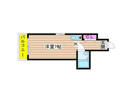 オフィスポート本町ウエスト(ワンルーム/10階)の間取り写真