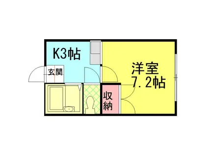 コーポ千木(1K/2階)の間取り写真