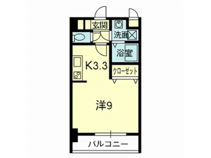 EMYU新町(1K/8階)の間取り写真