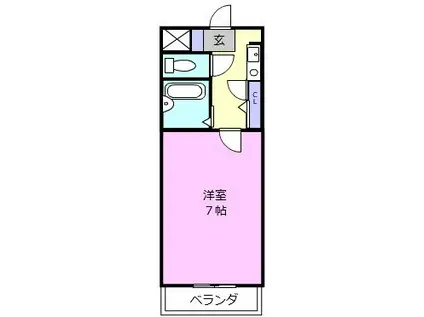 エステート白塚(1K/1階)の間取り写真