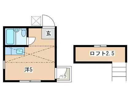 シダーハイム野方(ワンルーム/2階)の間取り写真