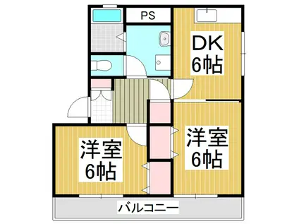 エステートマンション・センタープラザ1番館(2DK/2階)の間取り写真