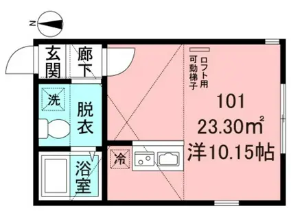 小田急線 生田駅(神奈川) 徒歩22分 2階建 築7年(ワンルーム/1階)の間取り写真