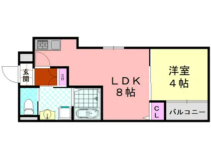 H-MAISON加美正覚寺(1LDK/2階)の間取り写真