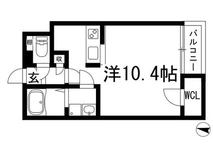クレイノ宝塚東(ワンルーム/1階)の間取り写真