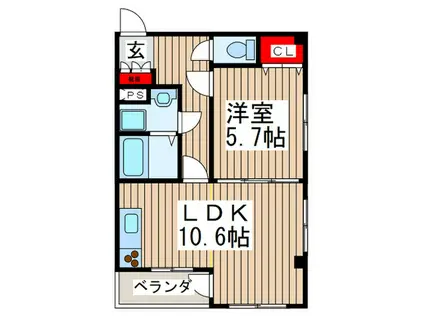 グランステージ東浦和(1LDK/3階)の間取り写真