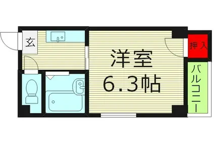 フローラルステージ桜ノ宮(1K/3階)の間取り写真