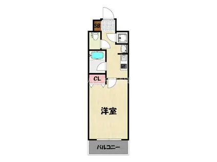 ピュアドームエクサイト博多(1K/11階)の間取り写真