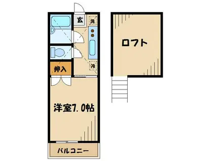 モンシャトー・オキ(1K/2階)の間取り写真