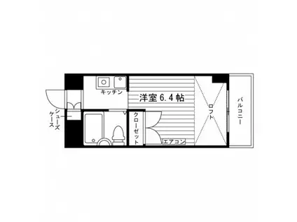 アカデミーコート鶴見(ワンルーム/4階)の間取り写真