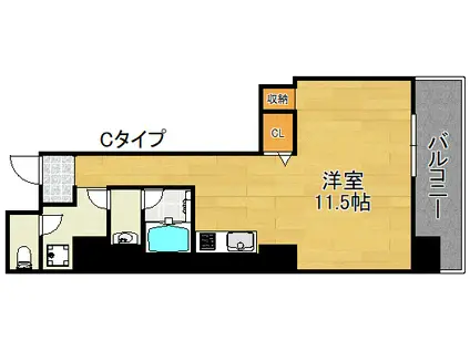 N RESIDENCE 新今宮(ワンルーム/9階)の間取り写真