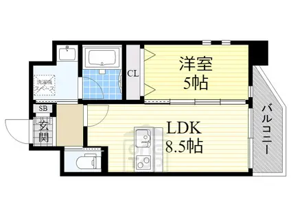プレジオ江坂Ⅱ(1LDK/8階)の間取り写真