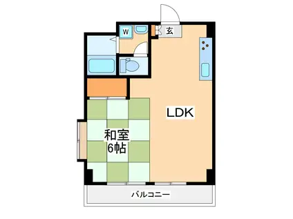 メゾンドゥカティ(1LDK/2階)の間取り写真