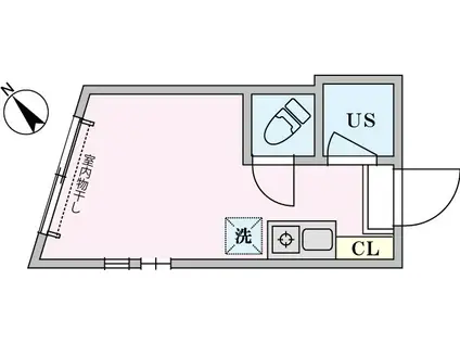 TRアーバンプレイス高田馬場II(ワンルーム/1階)の間取り写真