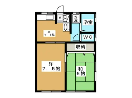 ハイツコジマ(2K/2階)の間取り写真