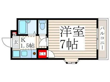 堀川マンション(1K/4階)の間取り写真